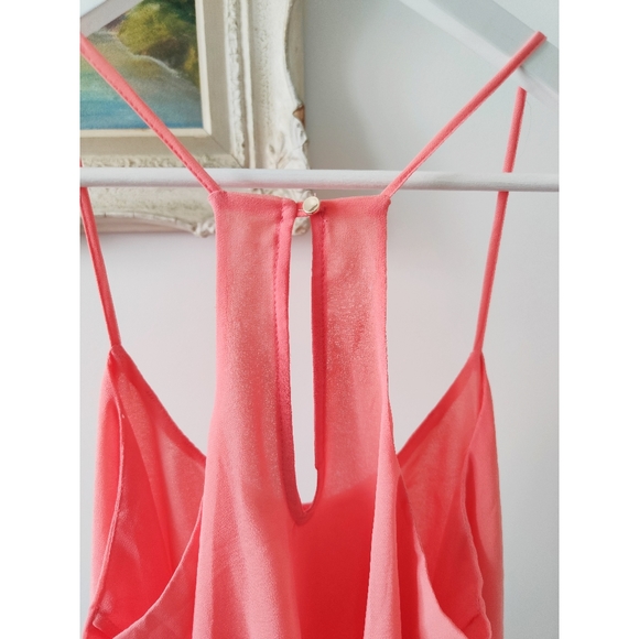 BERSHKA Flowy Spaghetti Strap Coral Blouse - Picture 2 of 6